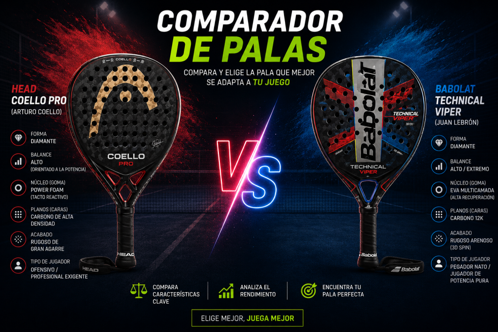 Comparativa Head Coello Pro vs Babolat Technical Viper